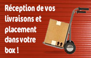 Réception de vos livraisons et placement dans votre box. Une exclusivité JoCaBox